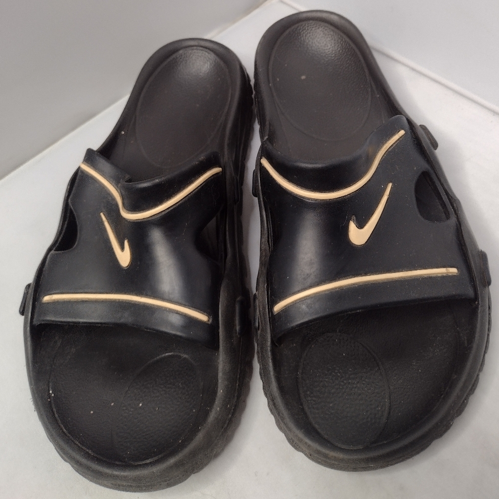 Vintage Nike Mens  Geta Sandals Black Slides 7  Sandals Slip On Shower B8